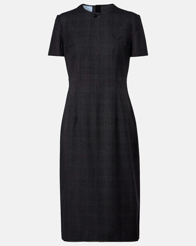 Prada Abito midi in lana vergine Grigio