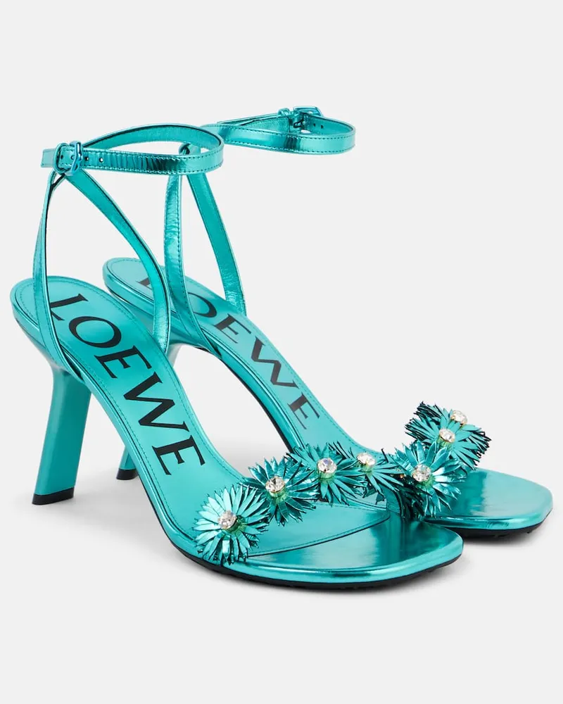 Loewe Paula's Ibiza - Sandali Petal Flower in pelle Blu