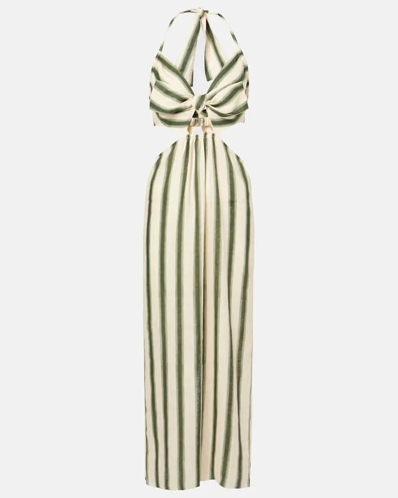 Johanna Ortiz Abito midi Los Siete Mares con cut-out Verde