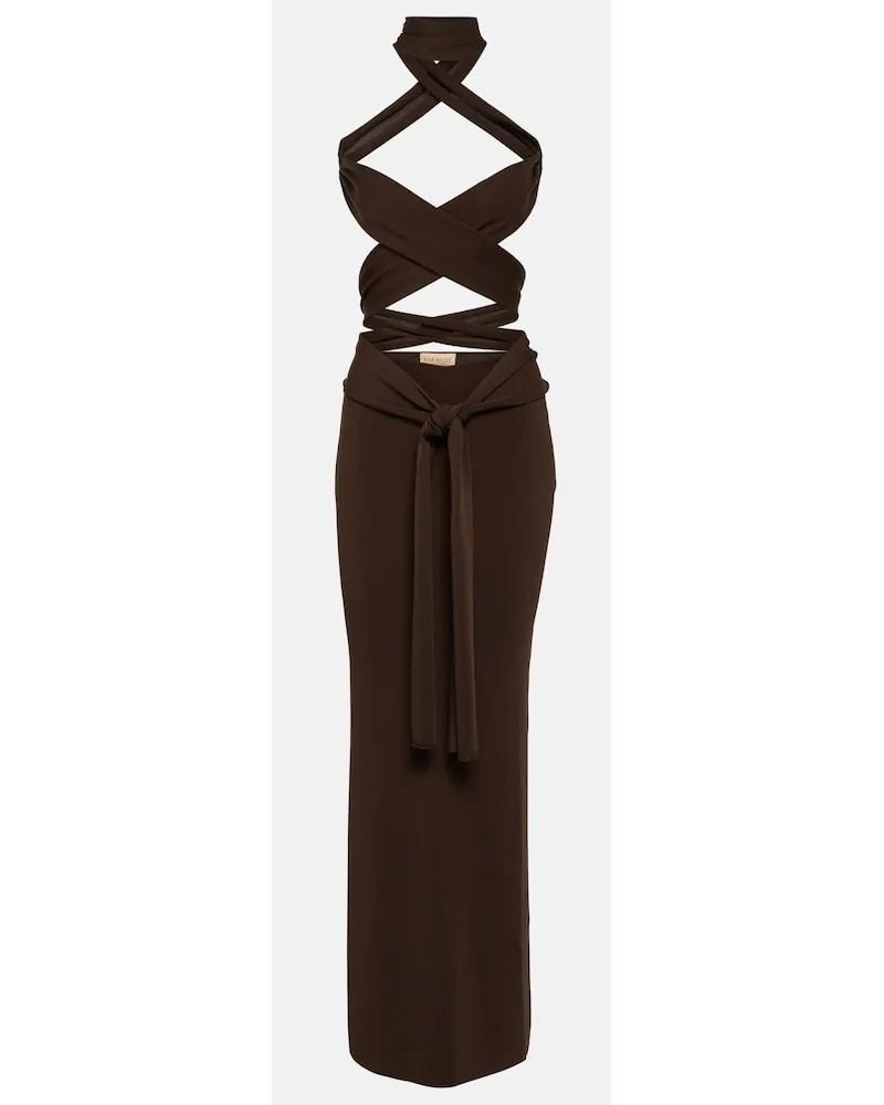 Aya Muse Abito lungo Sinu con cut-out Marrone