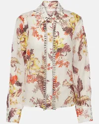 Zimmermann Camicia Matchmaker in lino e seta Multicolore