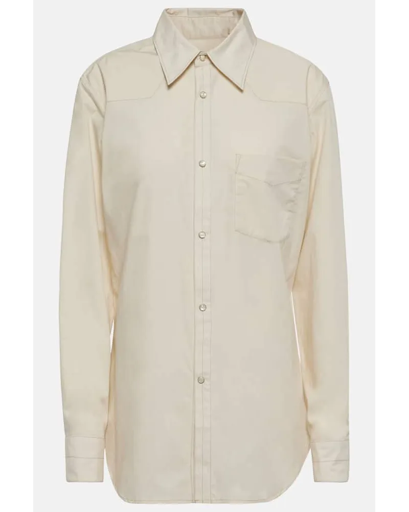 Christophe Lemaire Camicia in popeline di cotone Neutro