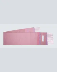 Acne Studios Sciarpa in misto lana con logo Rosa