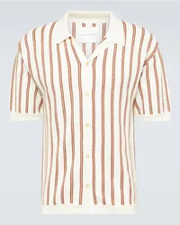 King & Tuckfield Camicia bowling in lana a righe Multicolore