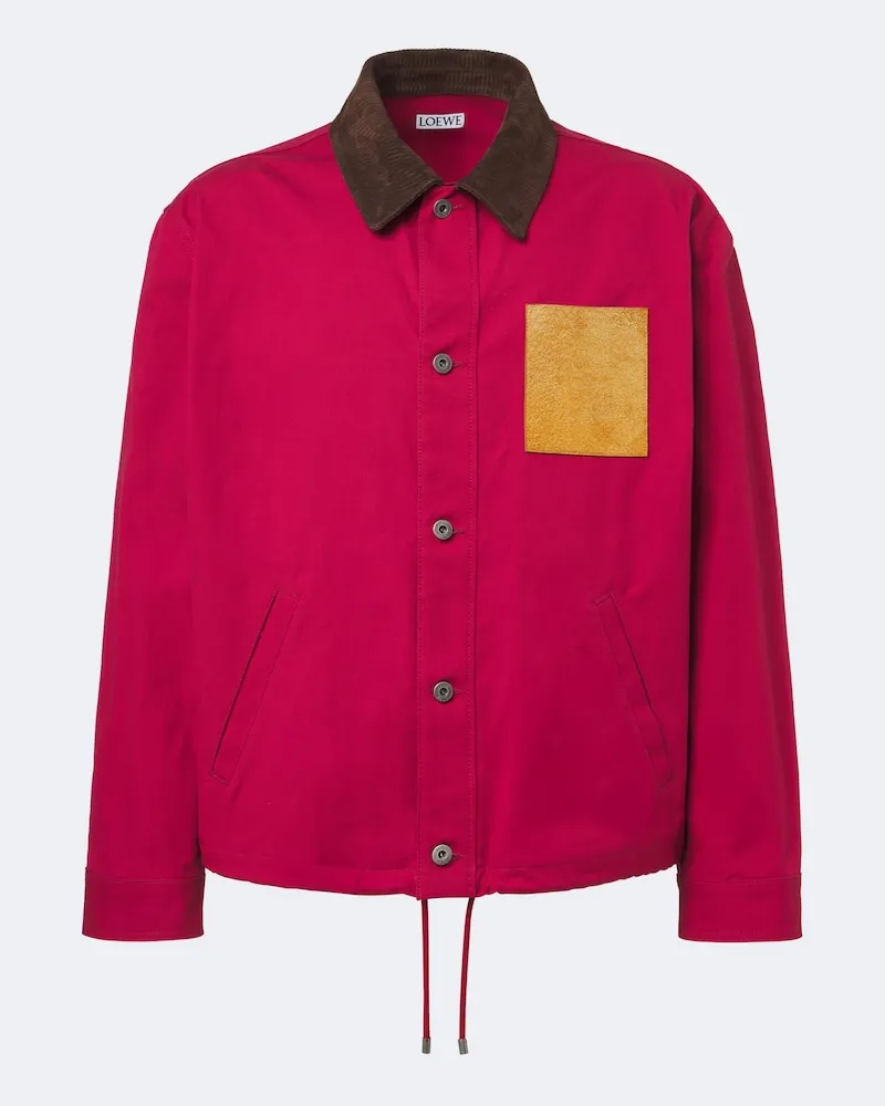 Loewe Giacca in cotone con suede Rosso