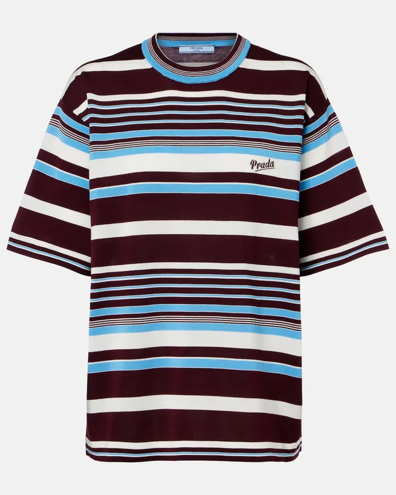 Prada Camicia in cotone a righe Multicolore