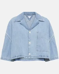 Bottega Veneta Camicia cropped di jeans Blu