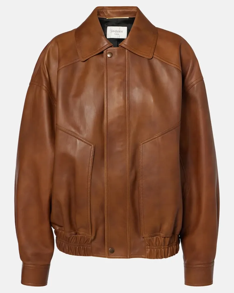 Saint Laurent Bomber in pelle Marrone