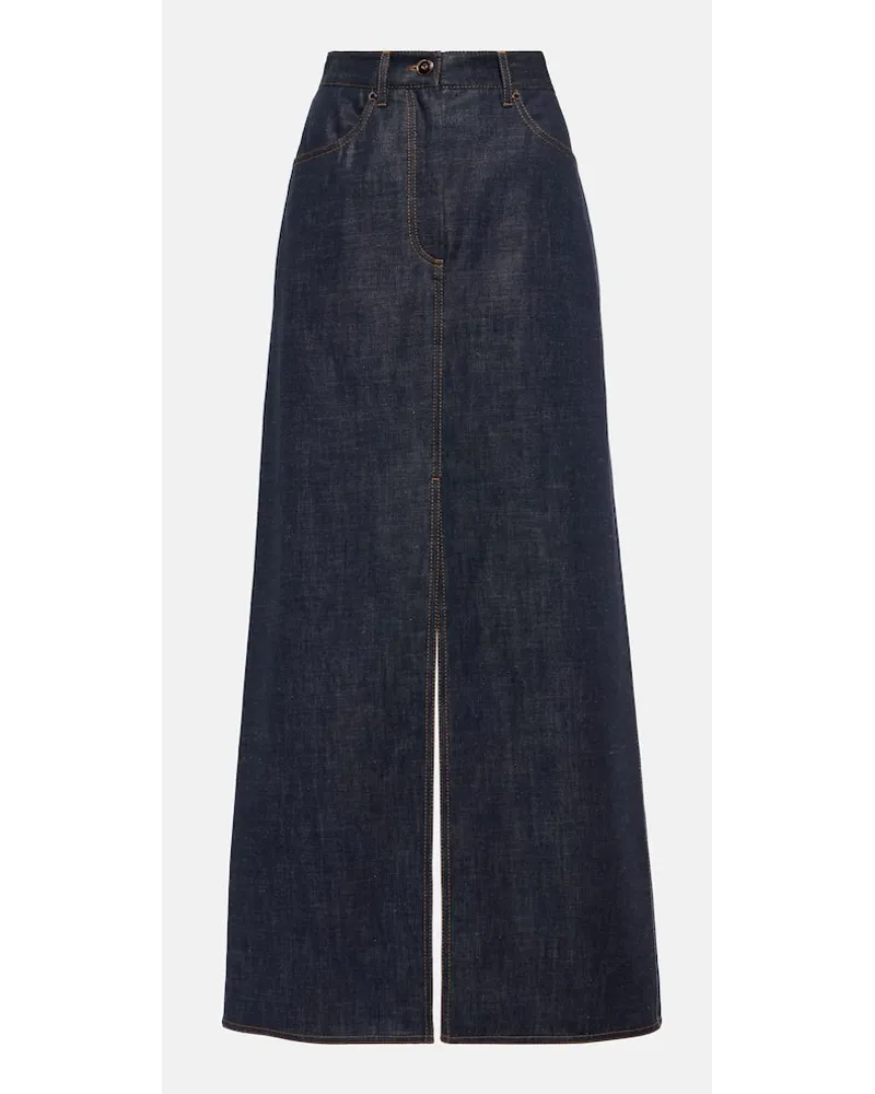 Brunello Cucinelli Gonna lunga di jeans Blu
