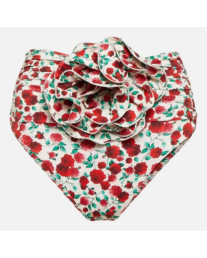 Magda Butrym Slip bikini con stampa e applicazione floreale Multicolore