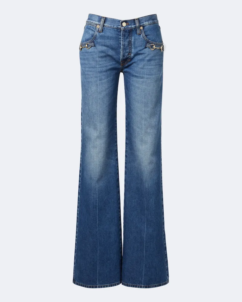 Gucci Jeans flared Horsebit Blu