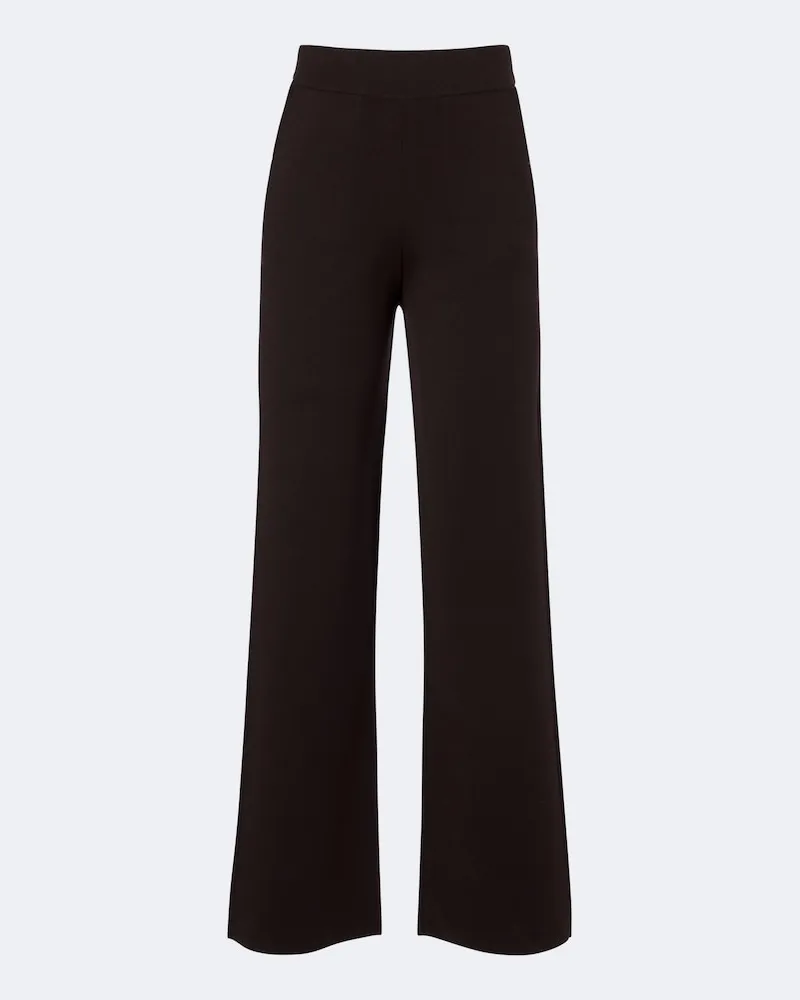 Max Mara Pantaloni a gamba larga in misto lana Marrone