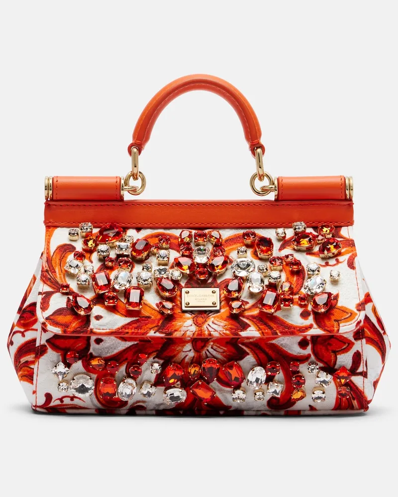 Dolce & Gabbana Borsa a mano Sicily Mini Arancione