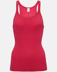 RE/DONE Tank top in jersey di cotone a coste Rosso