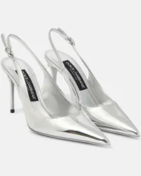 Dolce & Gabbana Pumps slingback Lollo in pelle metallizzata Argento