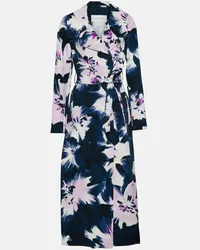 Dries van Noten Trench con stampa floreale Blu