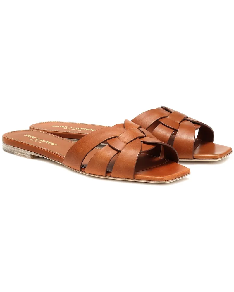 Saint Laurent Sandali Tribute in pelle Marrone