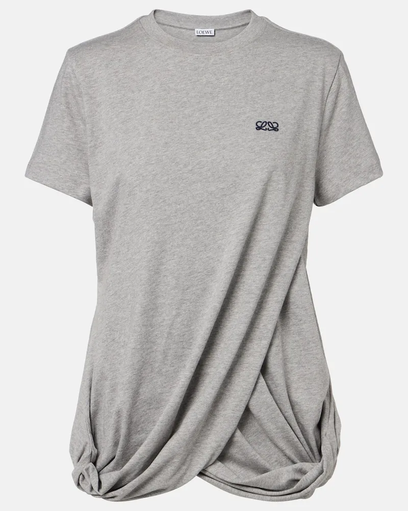 Loewe T-shirt Double L in cotone Grigio