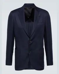 LARDINI Blazer in cashmere, lana e seta Blu