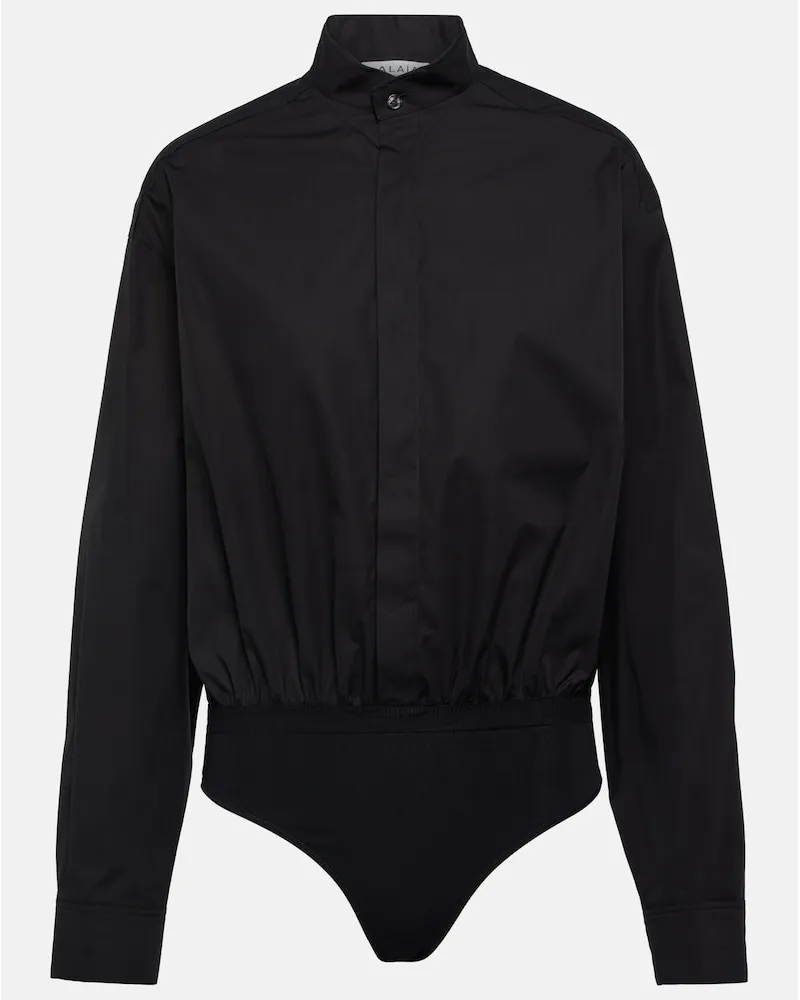 Alaïa AlaÃ¯a Body in popeline di cotone Nero