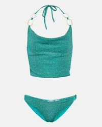 Oséree Oséree Bikini Lumière O-Gem metallizzato Blu