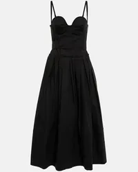 Proenza Schouler Abito midi in misto cotone Nero