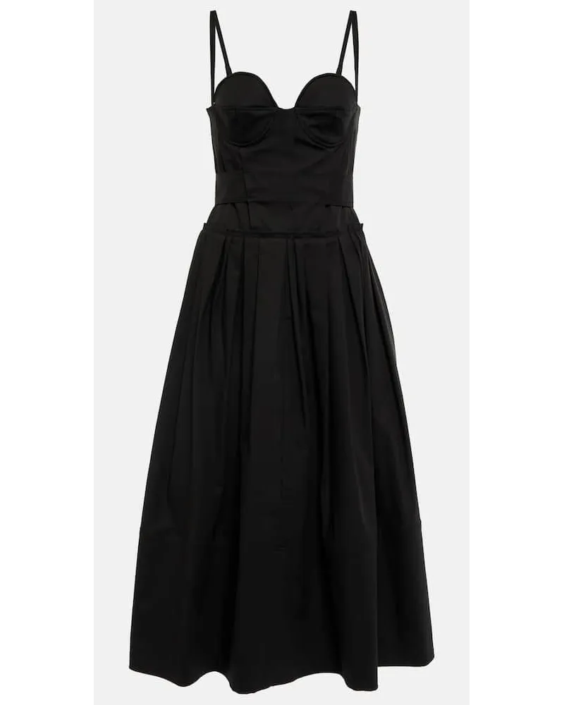 Proenza Schouler Abito midi in misto cotone Nero