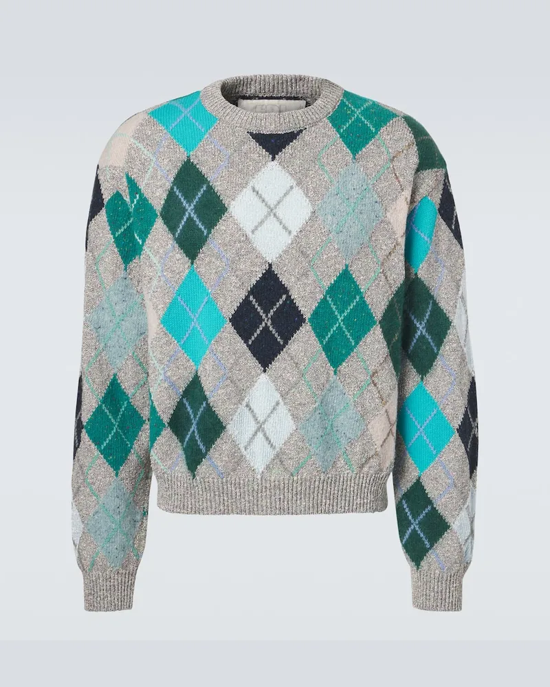 ERL Pullover argyle in misto lana e cotone Multicolore