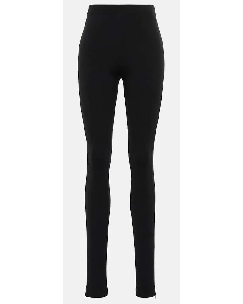 Totême Leggings a vita alta con zip Nero
