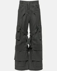 Acne Studios Jeans cargo a gamba larga e vita media Nero