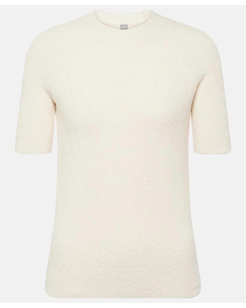 Totême T-shirt in spugna di misto cotone Bianco