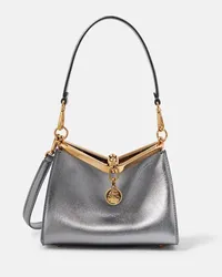 Etro Borsa a spalla Vela Small in pelle metallizzata Argento