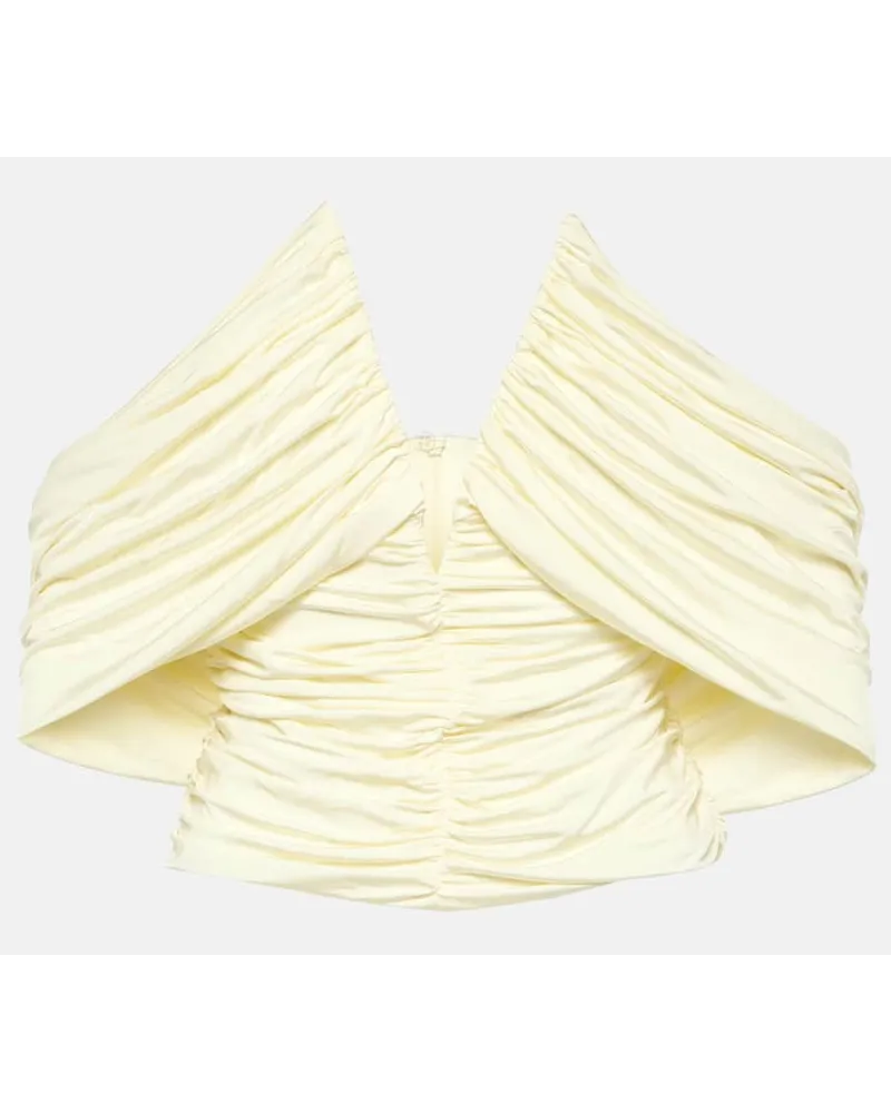 Magda Butrym Top con scollo bardot Bianco