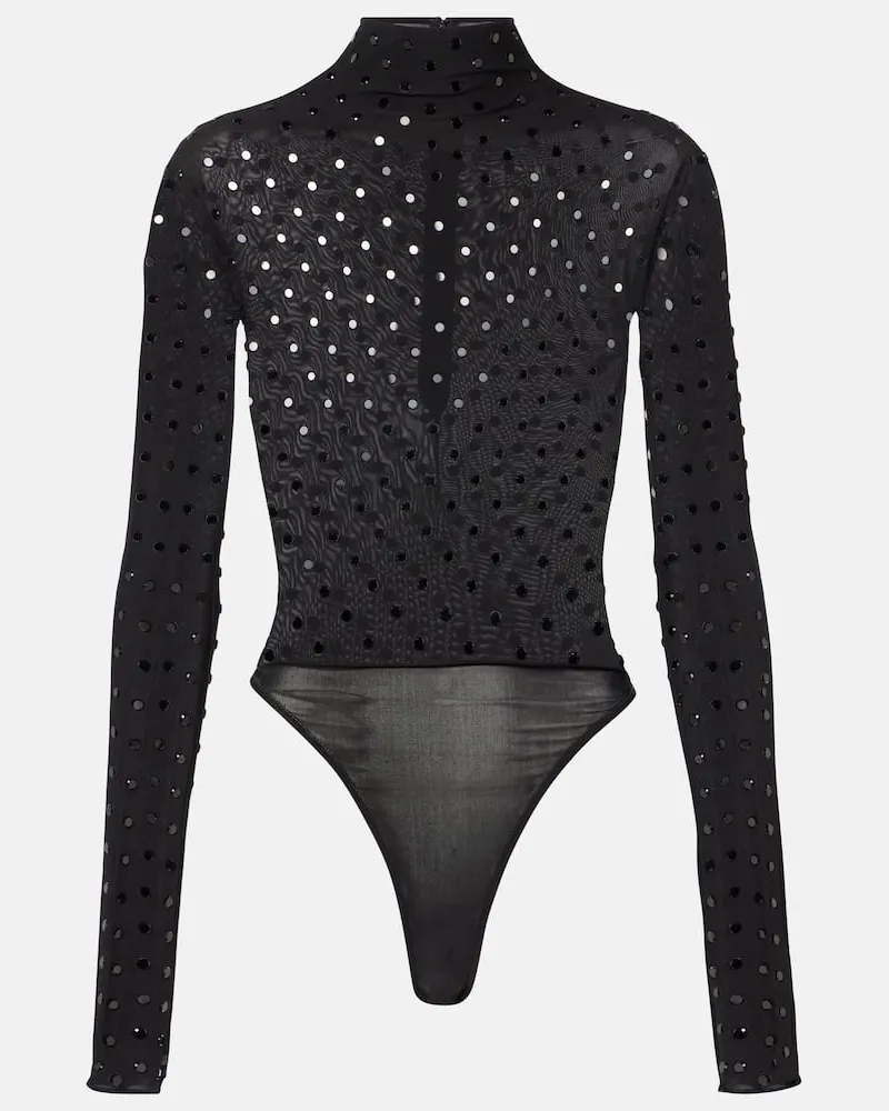 Alaïa AlaÃ¯a Body in jersey con decorazioni Nero