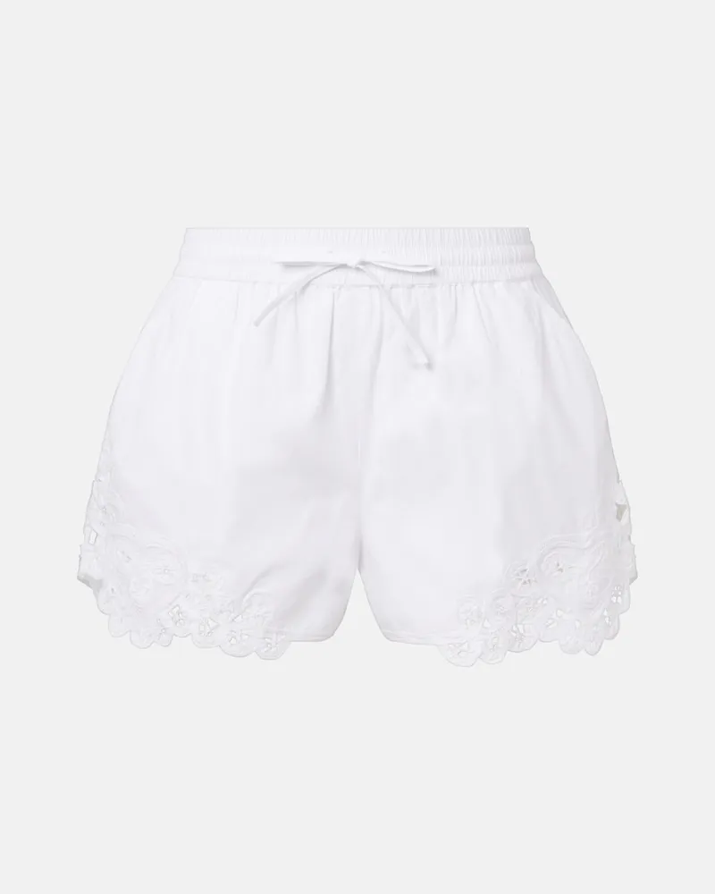 Veronica Beard Shorts Vivaldi in cotone con ricamo Bianco