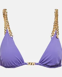 Stella McCartney Top bikini a triangolo con catena Viola