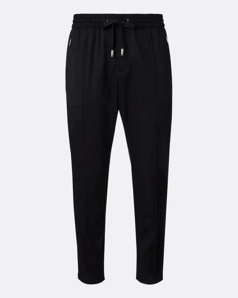 Dolce & Gabbana Pantaloni tapered in gabardine di misto lana Blu