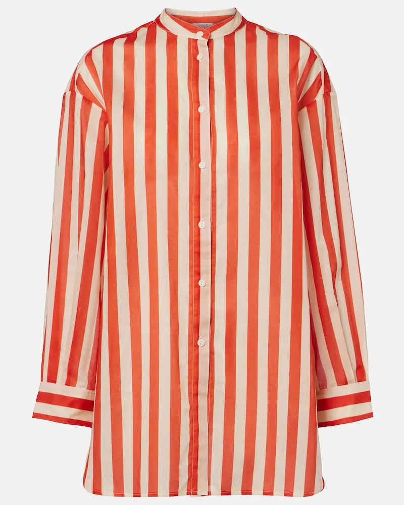 Eres Camicia Duetto in voile di cotone a righe Rosso