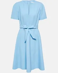 Oscar de la Renta Abito midi in misto lana con cintura Blu