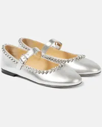 Mach & Mach Ballerine Audrey in pelle Argento