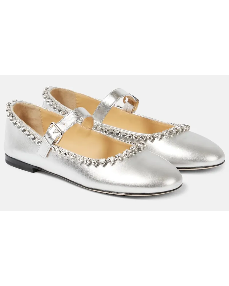 Mach & Mach Ballerine Audrey in pelle Argento