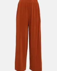 Max Mara Pantaloni a gamba larga e vita alta Marrone