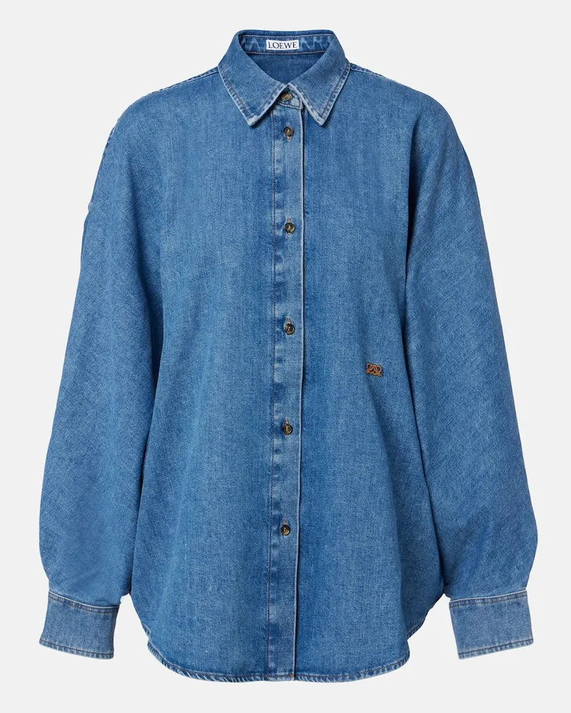 Loewe Camicia di jeans Double L Blu