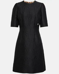 Dolce & Gabbana Abito midi in jacquard con stampa Nero