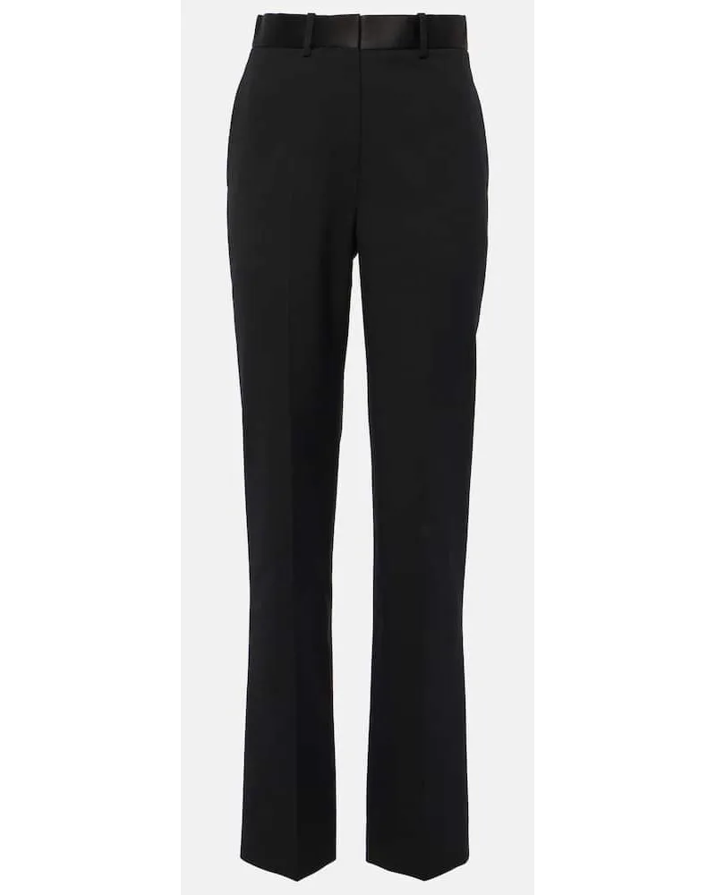 Victoria Beckham Pantaloni regular in misto lana Nero