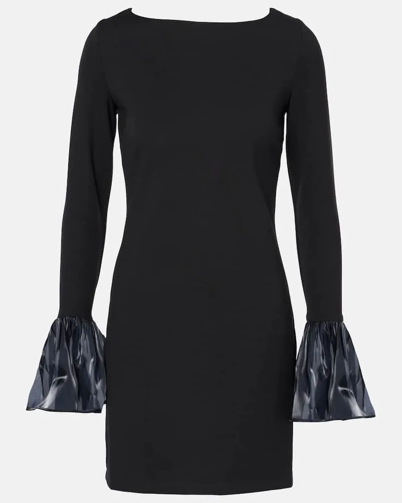 STAUD Abito corto Hawthorne con organza Nero