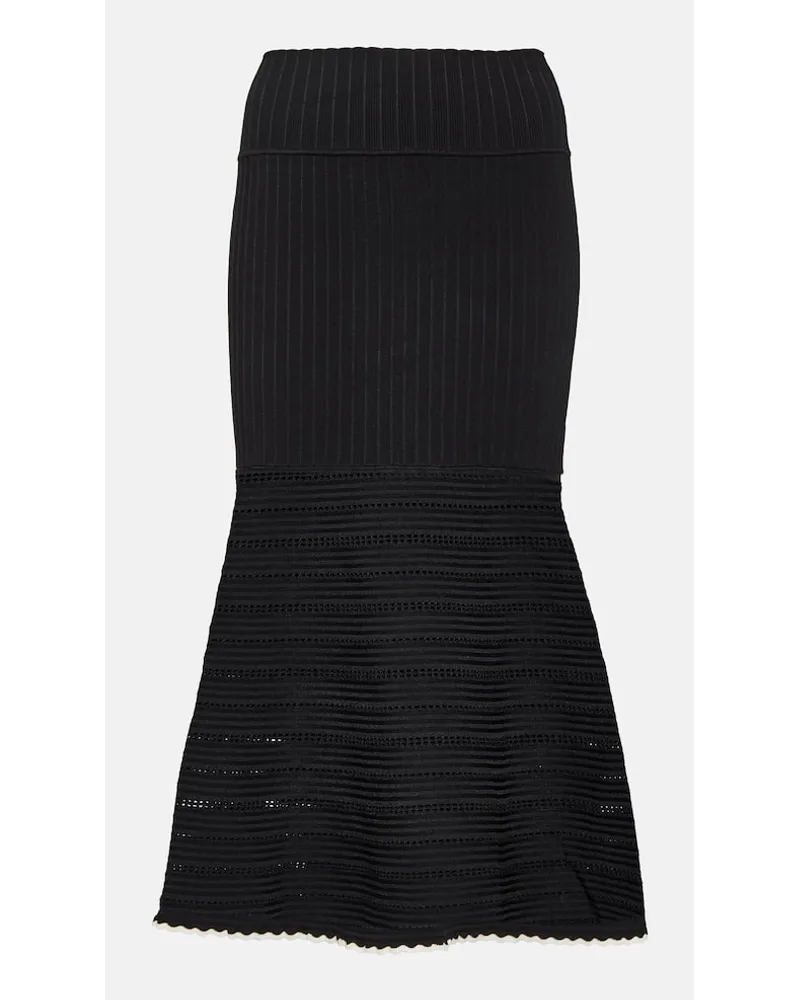 Victoria Beckham Gonna midi smerlata a vita alta Nero