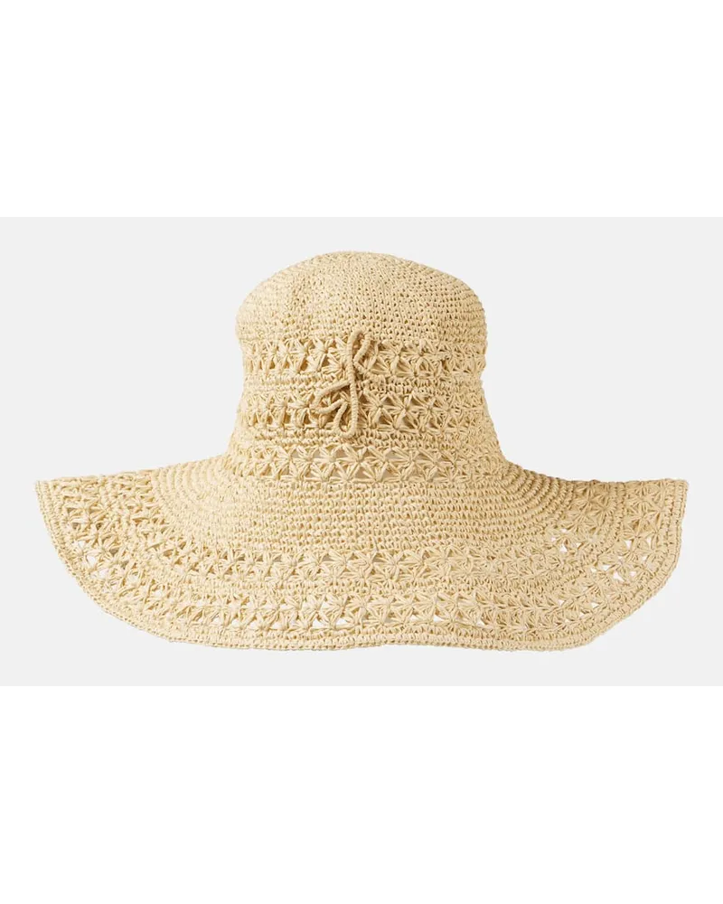 RUSLAN BAGINSKIY Cappello Monogram in paglia Beige
