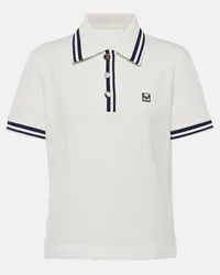 Tory Sport Polo in piqué di misto cotone Bianco