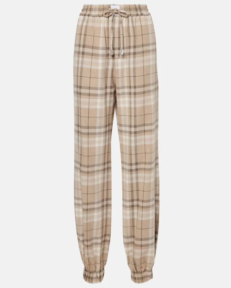 ATTICO Pantaloni sportivi in misto cotone Beige